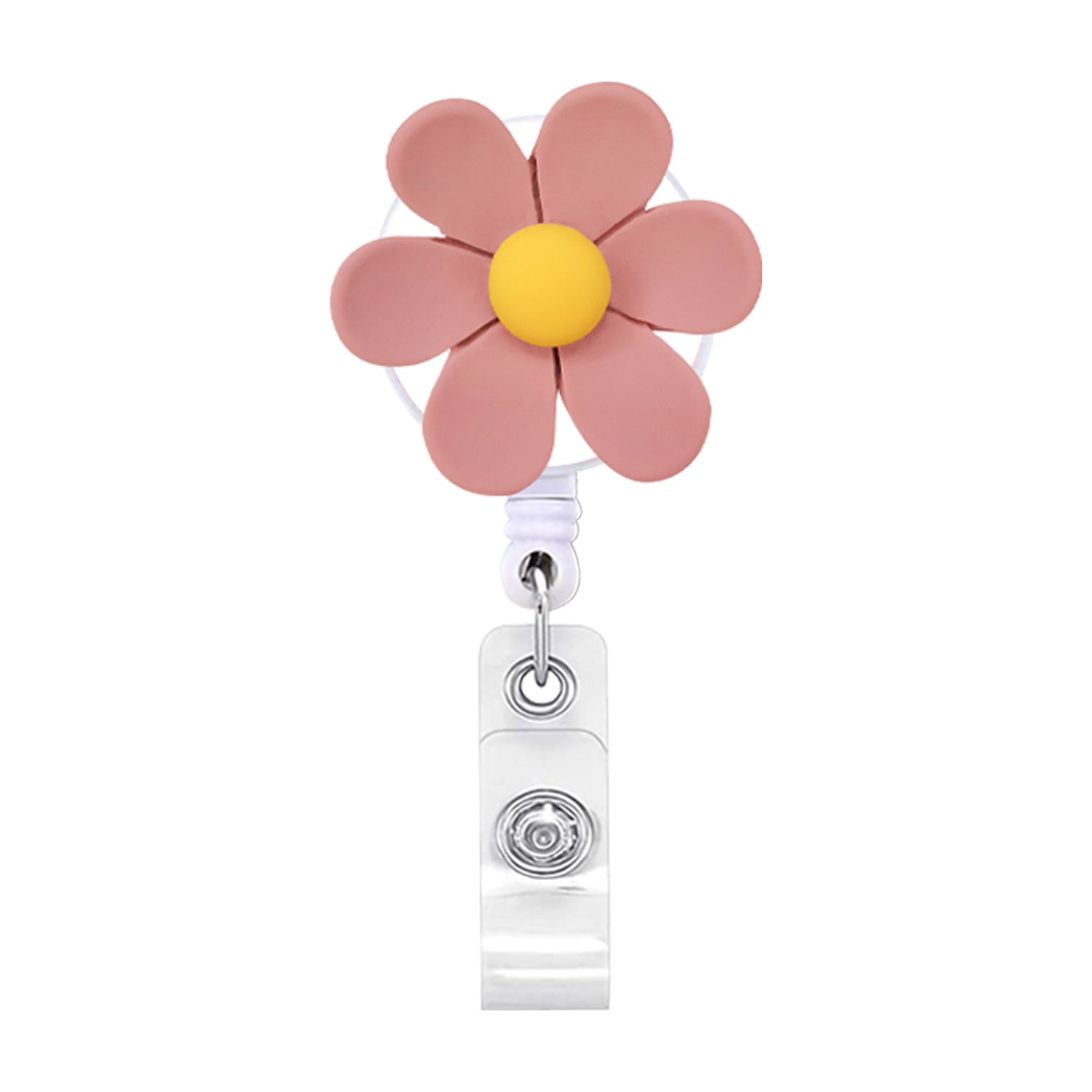 Wholesale Badge Reels Resin Flower Retractable Keychain