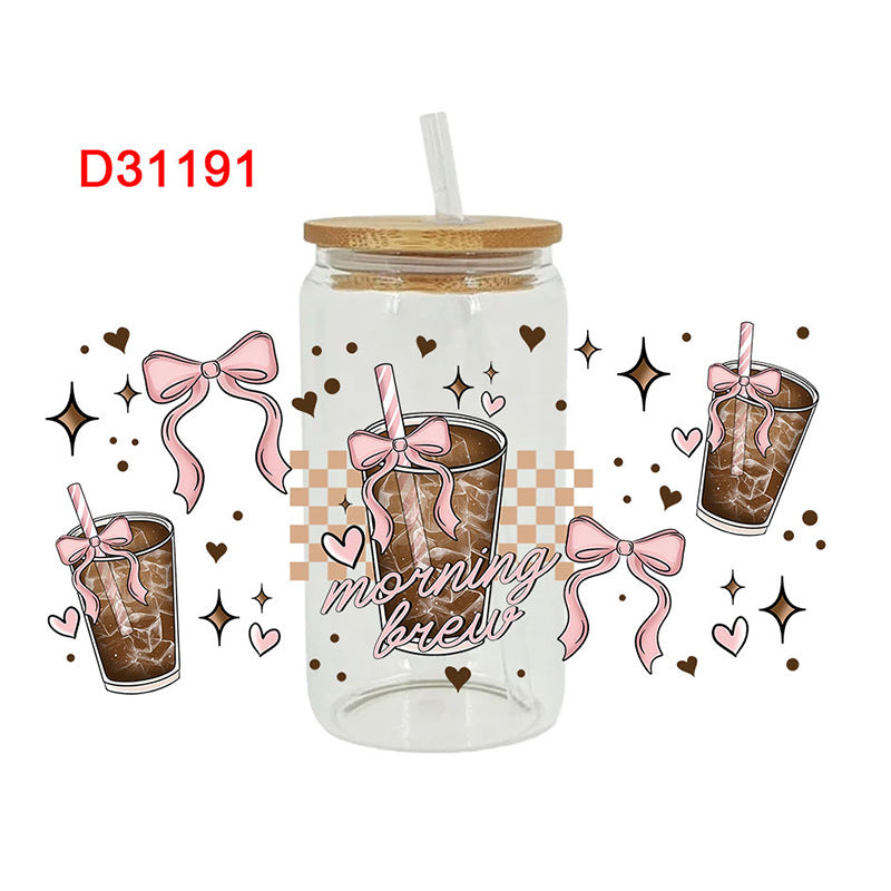 Wholesale Pink Cake Drink Series  16oz Cup UV DTF Wraps