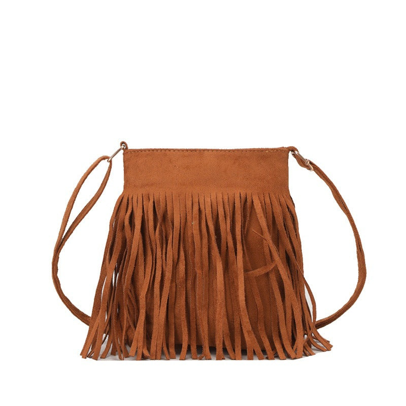 Wholesale PU Leopard Print Tassel Children's Shoulder Crossbody Bag