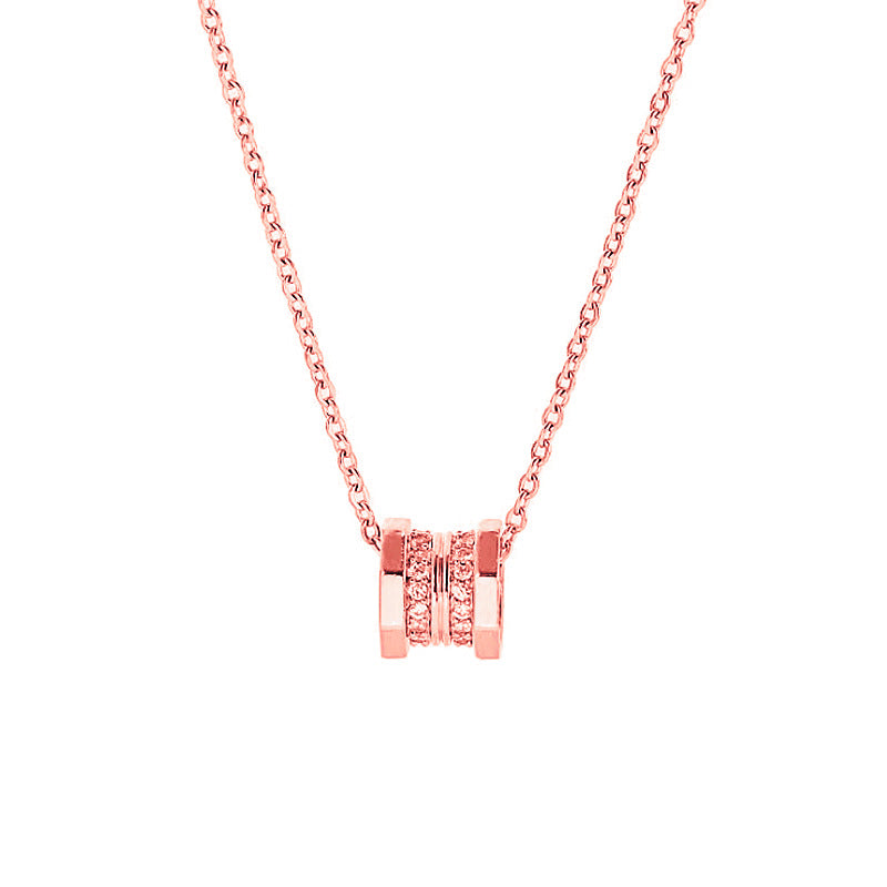 Wholesale Stainless Steel Necklace Micro-Inlaid Zirconia Pendant