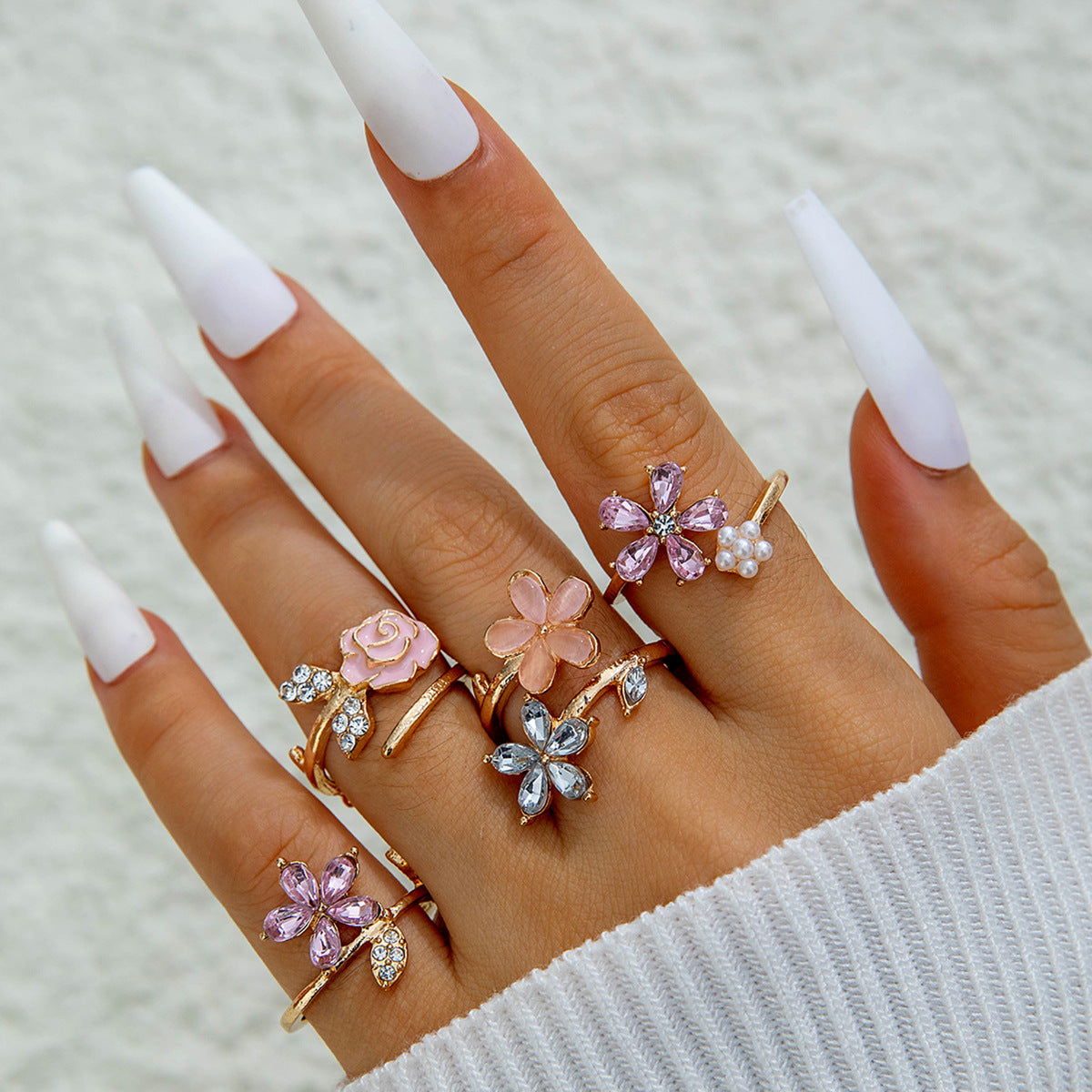 Wholesale Purple snake-shaped diamond gemstone ring