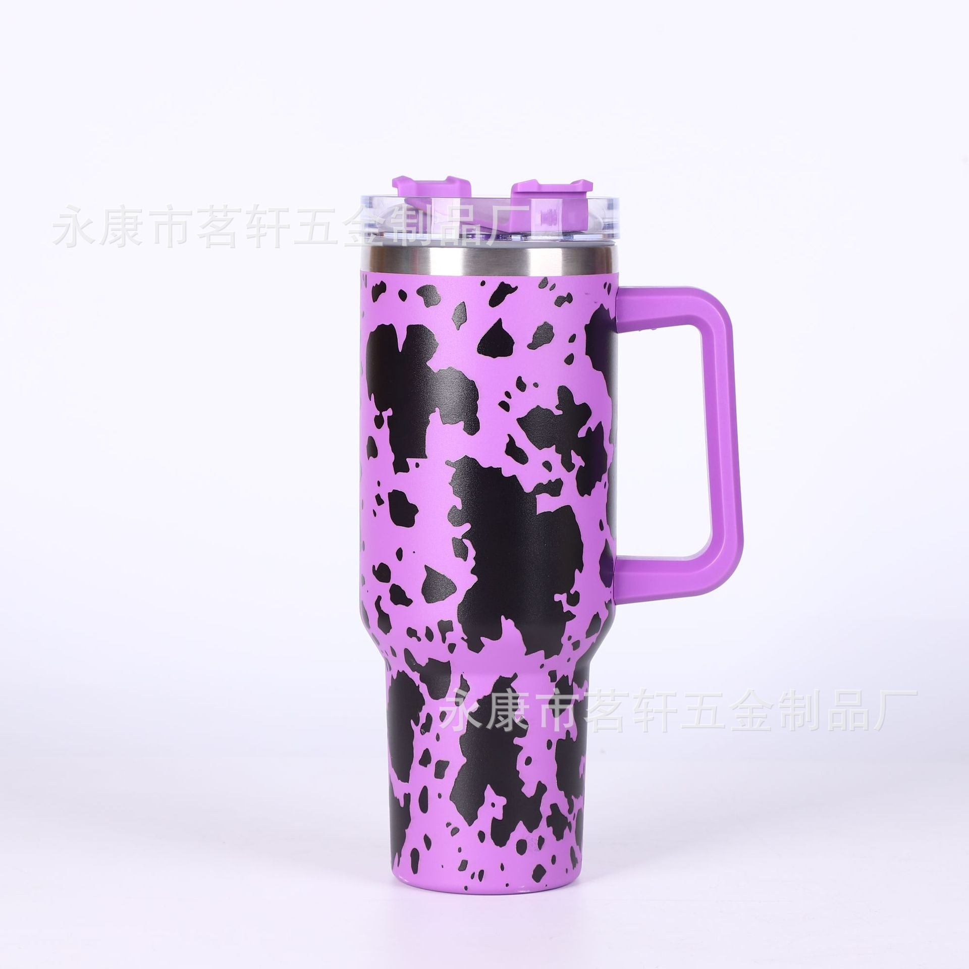 Wholesale Tumbler Cow Pattern Stainless Steel Thermos Cup 40oz with Handle Tumbler Ice Cup