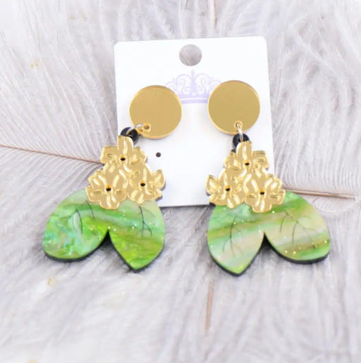 Wholesale Summer acrylic cute cartoon colorful print earrings