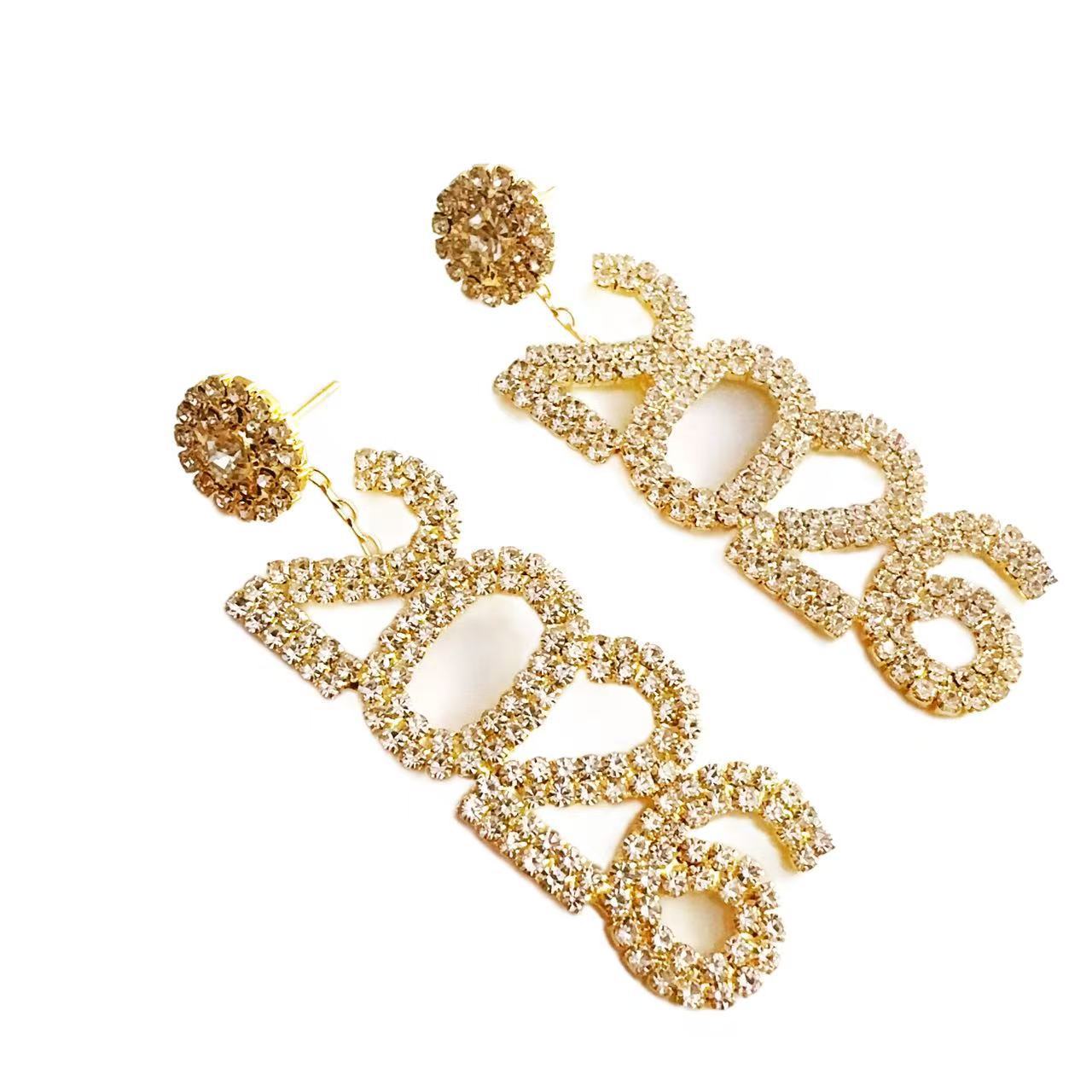 Wholesale 2026 digital Blingbling Earrings