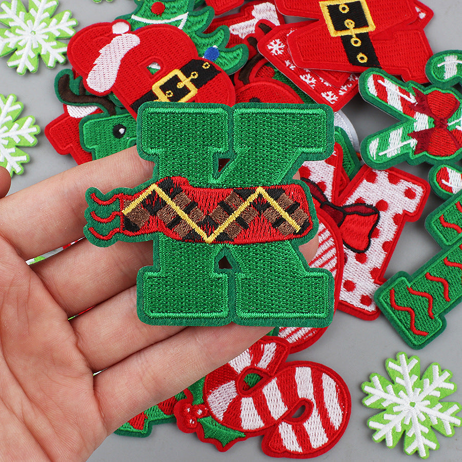 Wholesale Christmas embroidery cloth stickers letters  DIY Patches