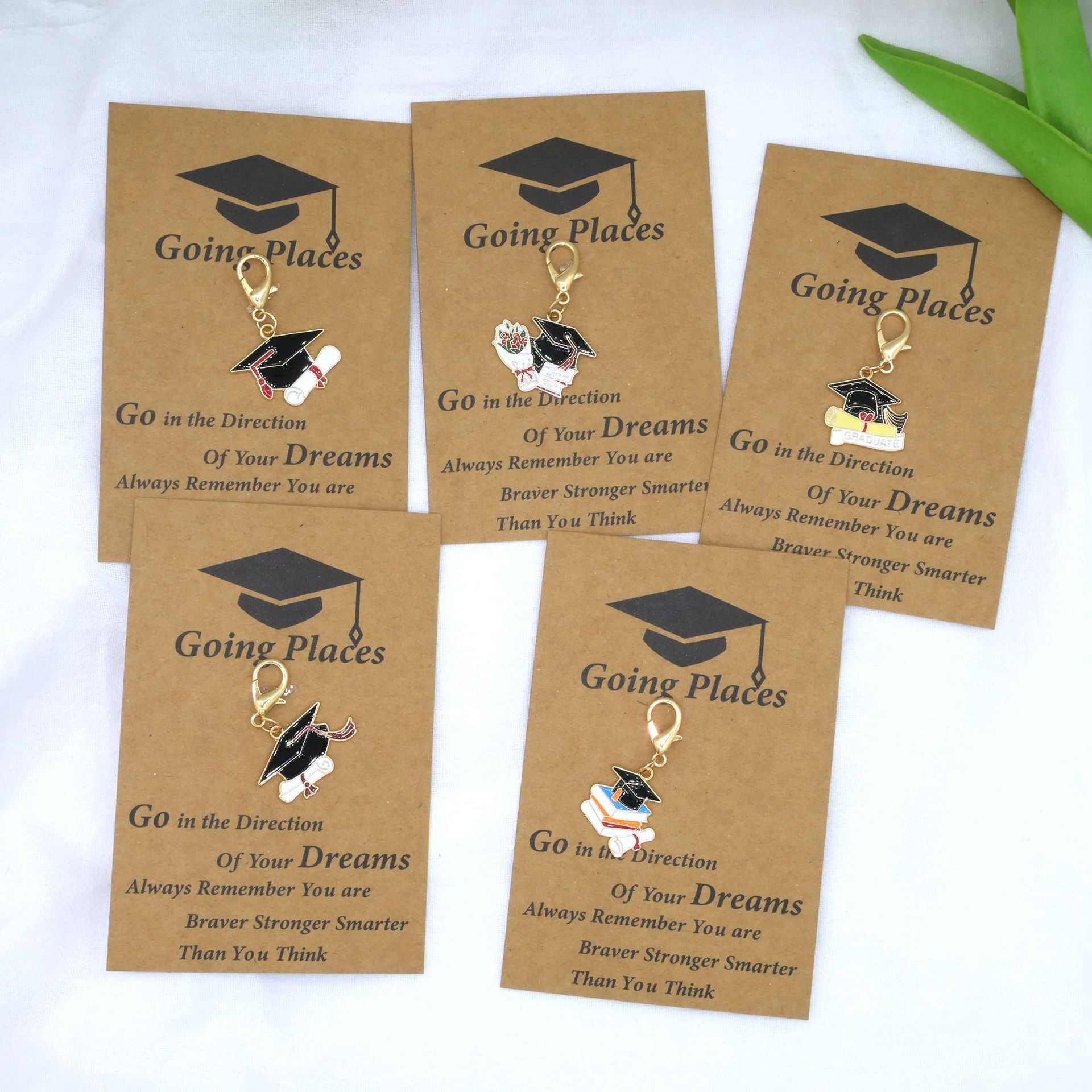 Wholesale Graduation Cap Compass Braided Rope Personalized Keychain