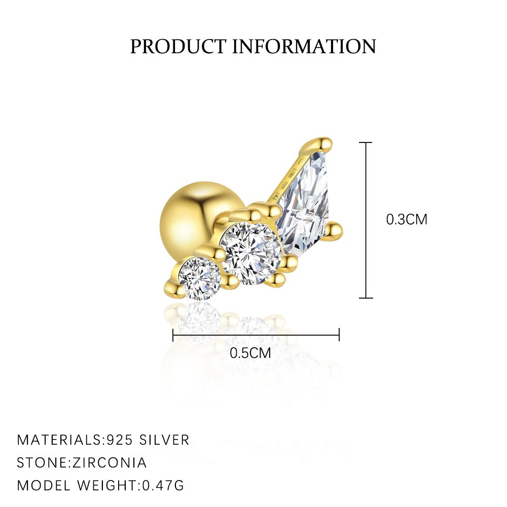 Wholesale Zircon round head earrings  Ear Studs