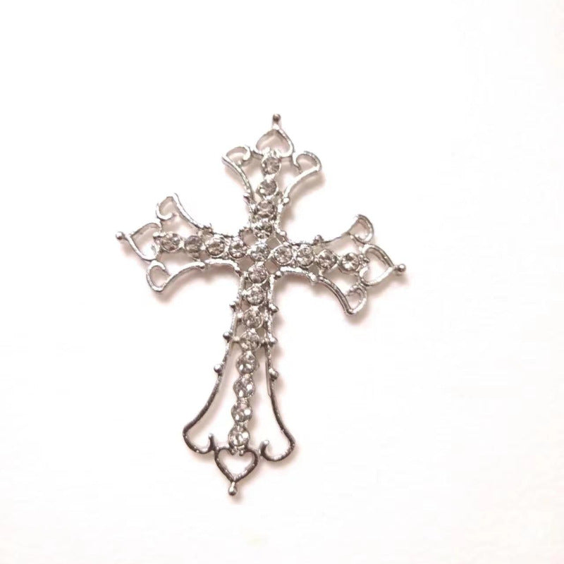 Wholesale Cross Diamond Hollow Sweater Necklace