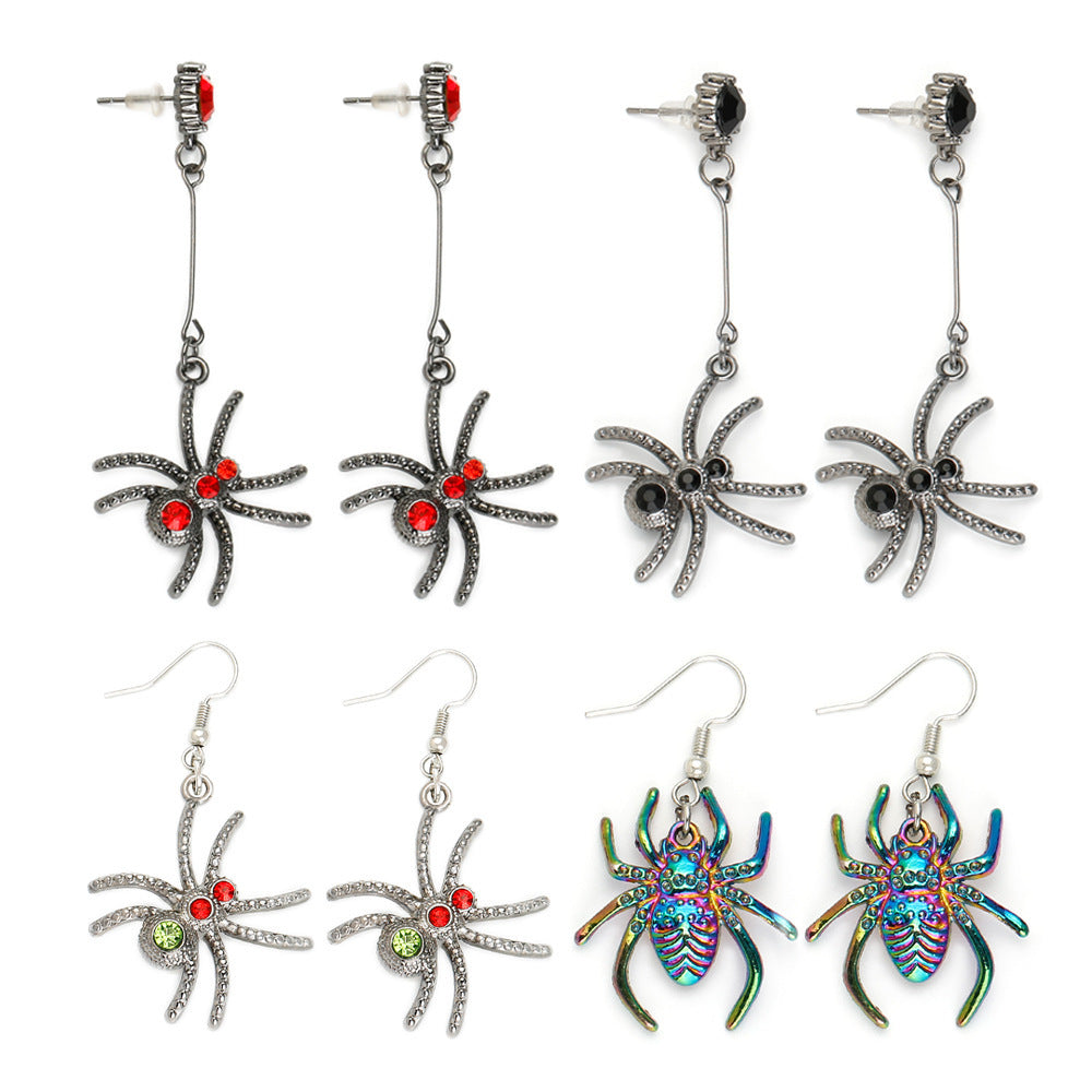 Wholesale Gothic Halloween Party Dark Style Spider Earrings
