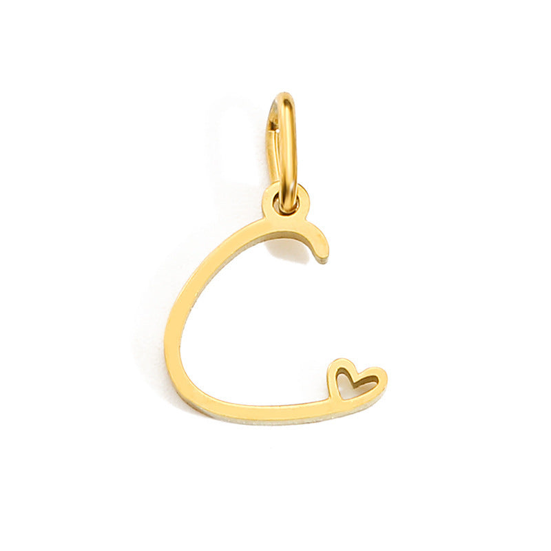 Wholesale English Letter 14k Gold Stainless Steel Pendant