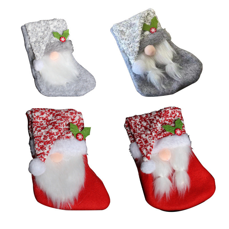 Wholesale Creative Plush Christmas Stockings Candy Bags Christmas Decoration Supplies