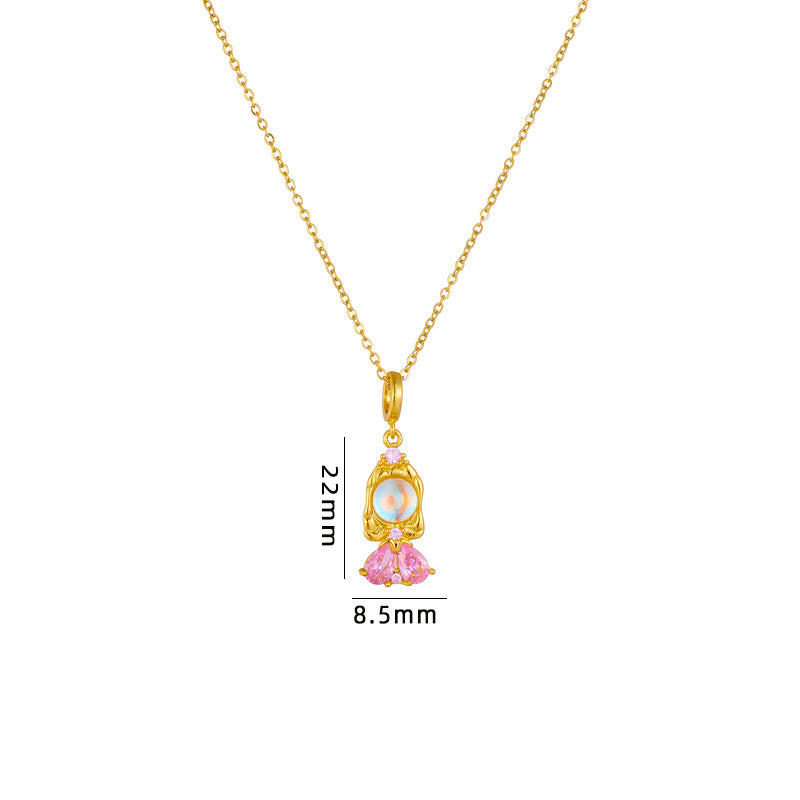 Wholesale creative cartoon necklace titanium steel Princess Accessories
