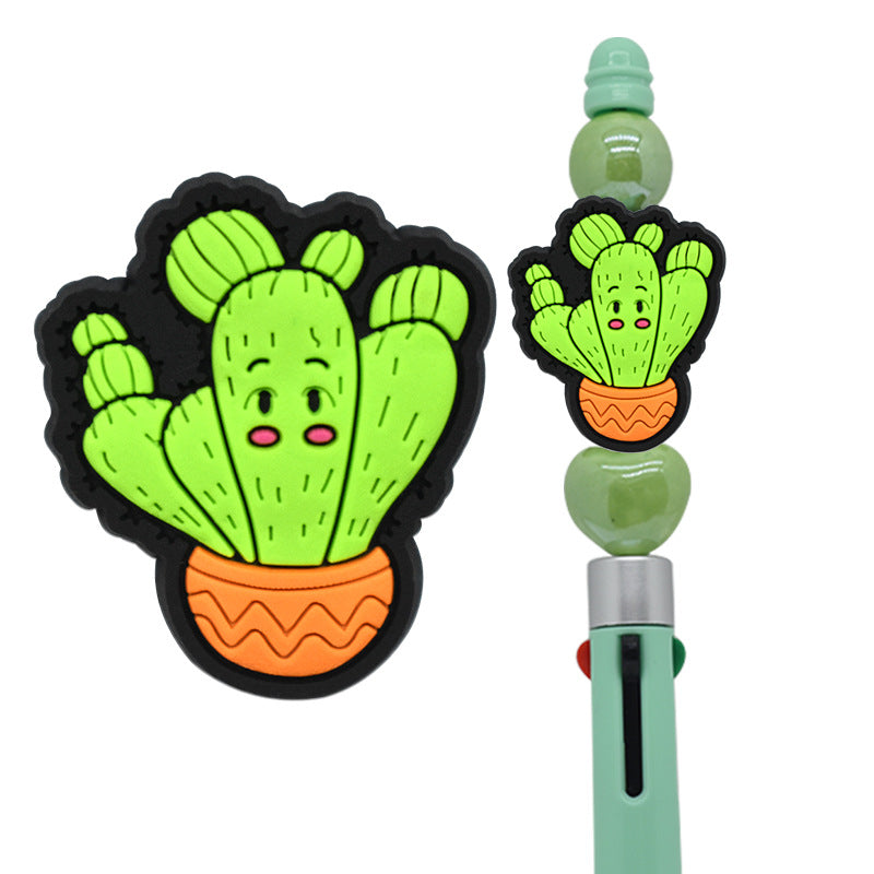 Wholesale 100pcs Diy Cactus Green Plant PVC Soft Beads