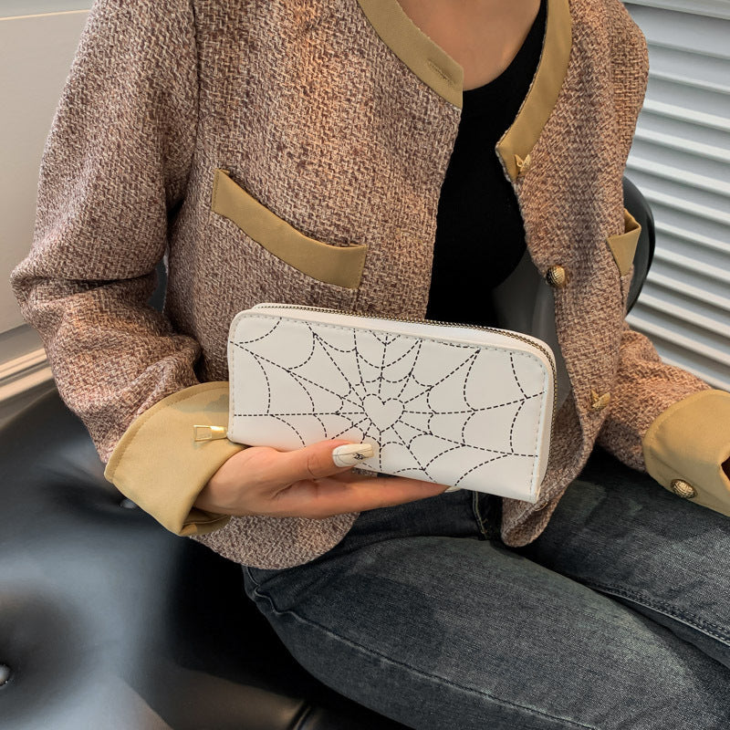 Wholesale PU Love Spider Web Multi Card Long Wallet