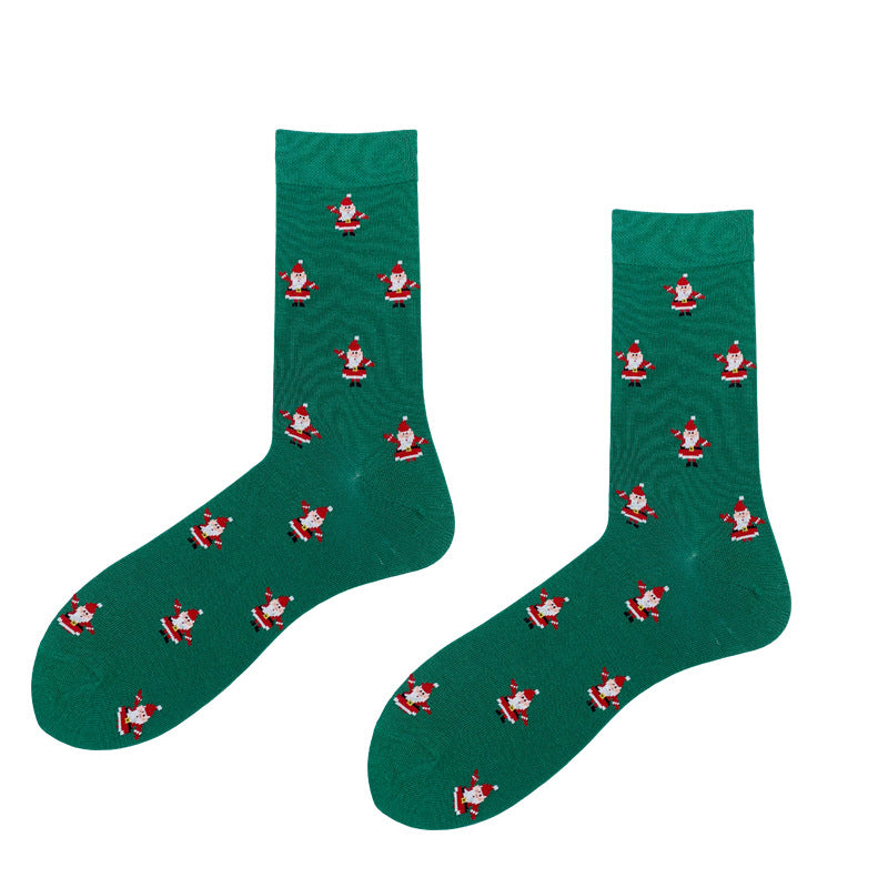 Wholesale Autumn Christmas Tree Elk Middle Tube Cotton Socks
