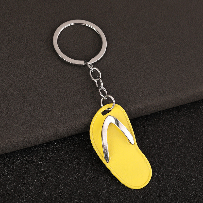 Wholesale Creative Mini Metal Flip Flop Keychain