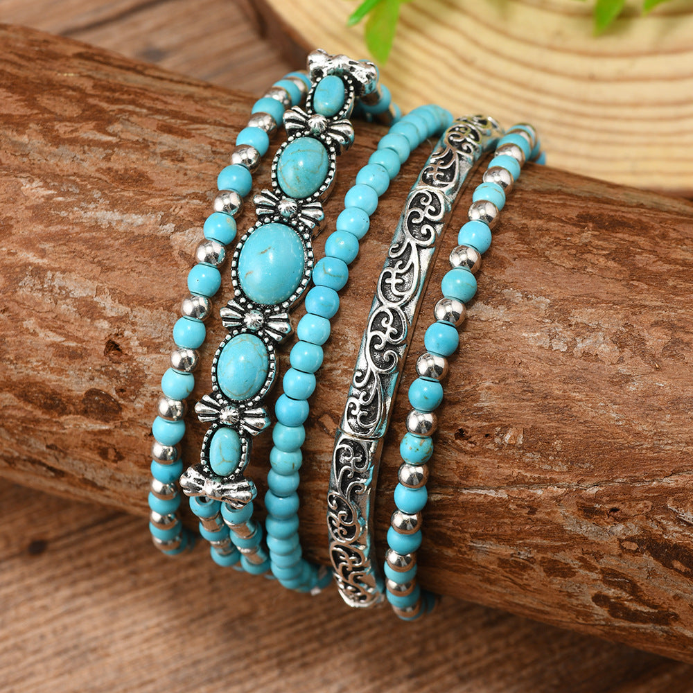 Wholesale Turquoise bead bracelet   Layered Bracelet Set