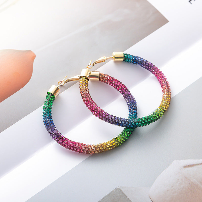 Wholesale Christmas and Independence Day Gradient Color Earrings