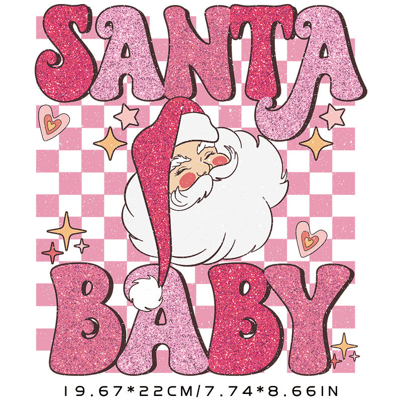 Wholesale  Christmas Hot Stamping Pattern Sticker T-shirt Printing Hot Stamping Heat Transfer in stock Pattern Hot Stamping