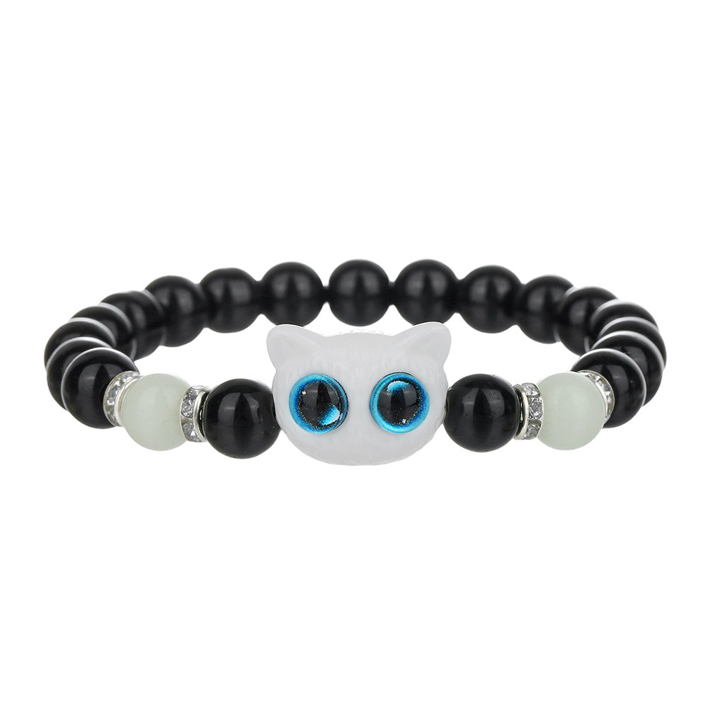 Wholesale Cartoon Kitten Luminous Bracelet Necklace