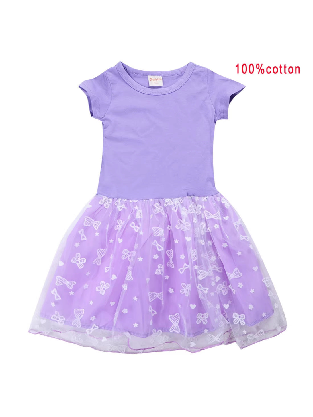 Wholesale Cotton Blend Toddler Girls Short Sleeve Princess Tutu Dress Summer Fashion Boutique Party Dress