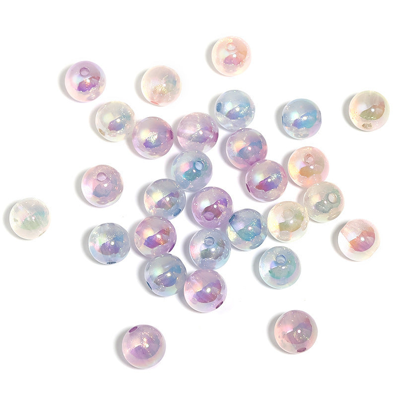 Wholesale Random 100pcs 12mm luminous fine glitter glass Acrylic Beads