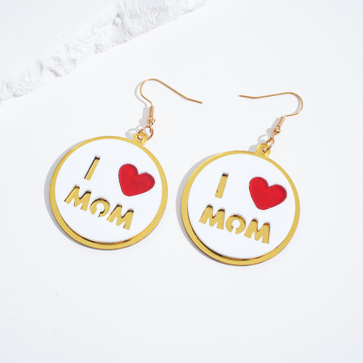 Wholesale Mother's Day Round Pendant Earrings Acrylic Earrings