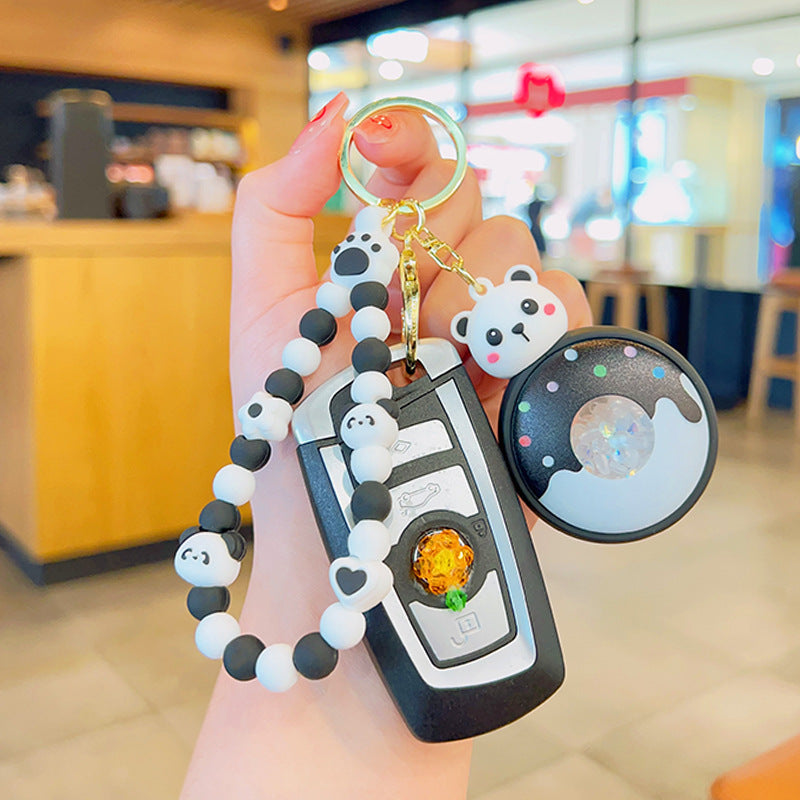 Wholesale Soft Adhesive Cute Panda Donut Fragrant Beads Keychain
