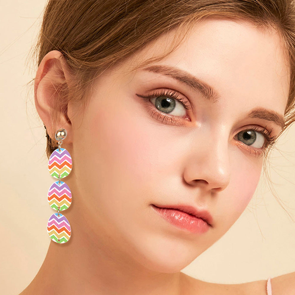 Wholesale Easter Rainbow Easter Egg Rabbit Ghost Acrylic Earrings