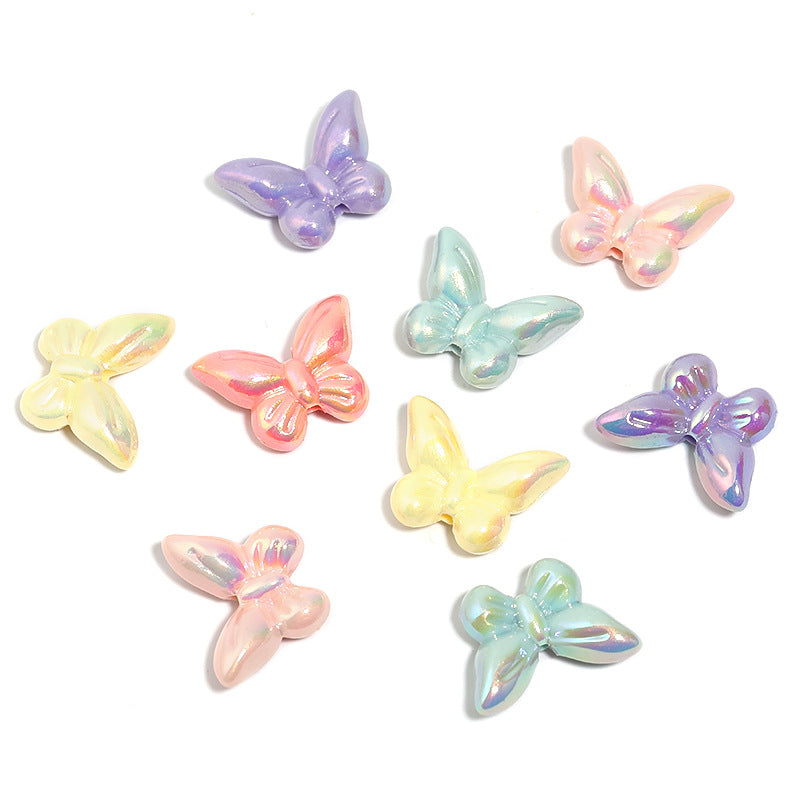 Wholesale 100pcs Macaron Color Three-dimensional Butterfly Acrylic Dynamic Wings Vertical Hole DIY Beads