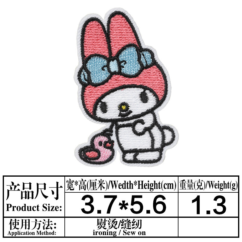 Wholesale super cute pink bunny cloth patch patch DIY patches OLY Exclusive