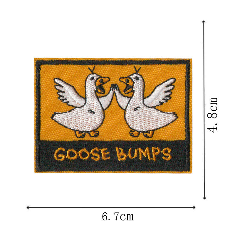 Wholesale 12Pcs Funny Animal Embroidered Patches Duck Goose Cat Designs Iron On Applique For Backpacks Hats Coats Decorative Accent