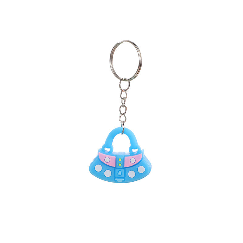 Wholesale Cartoon Soft Rubber Mini Handbag Keychain