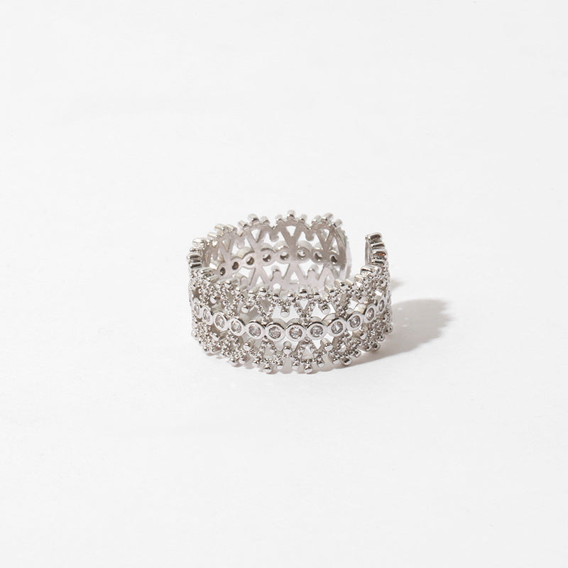 Wholesale Vintage Simple Palace Style Lace Element Zircon Inlay Hollow Ring