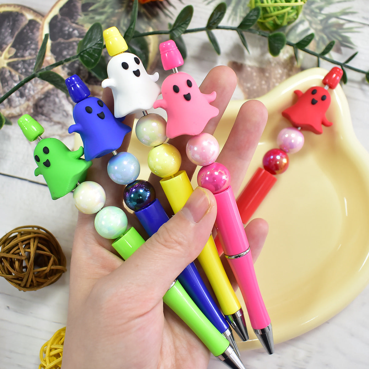 Wholesale 10pcs Cute Ghost  beaded pens