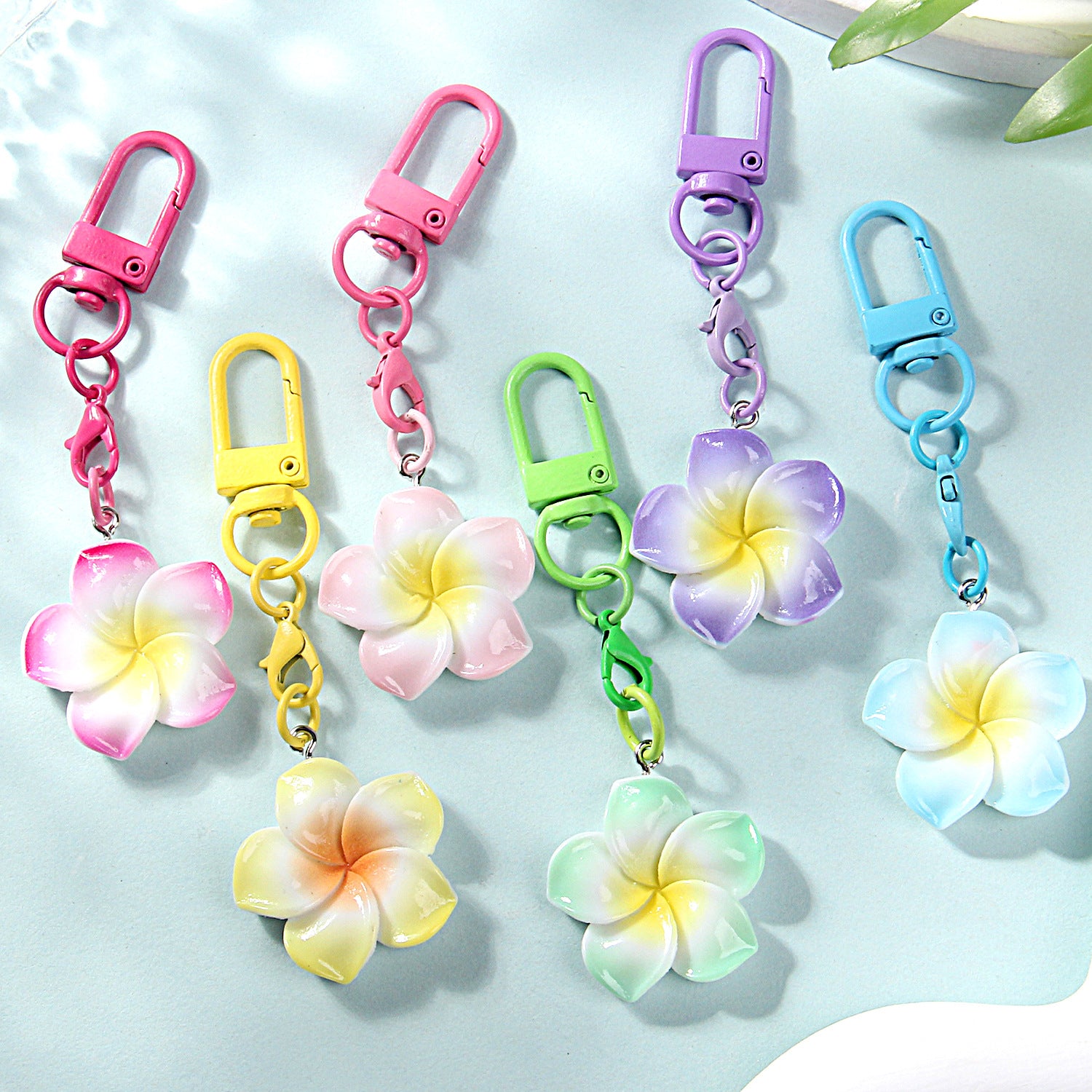 Wholesale 10pcs/pack Small fresh air key chain pendant two-color spray-painted egg flower