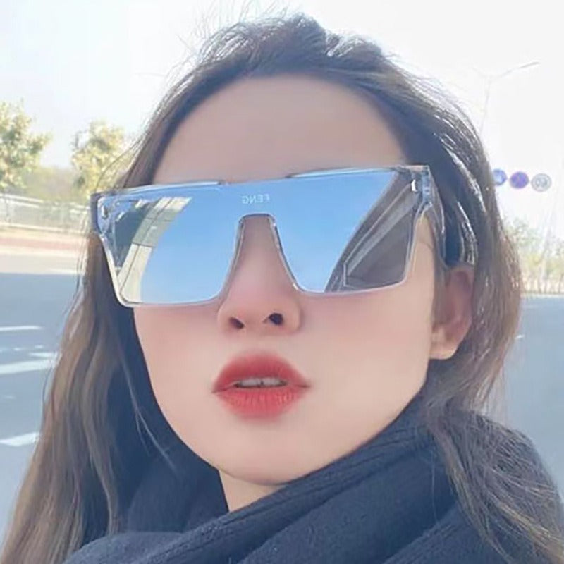 Wholesale Retro One-piece Lens Large Frame Anti-UV Sunglasses