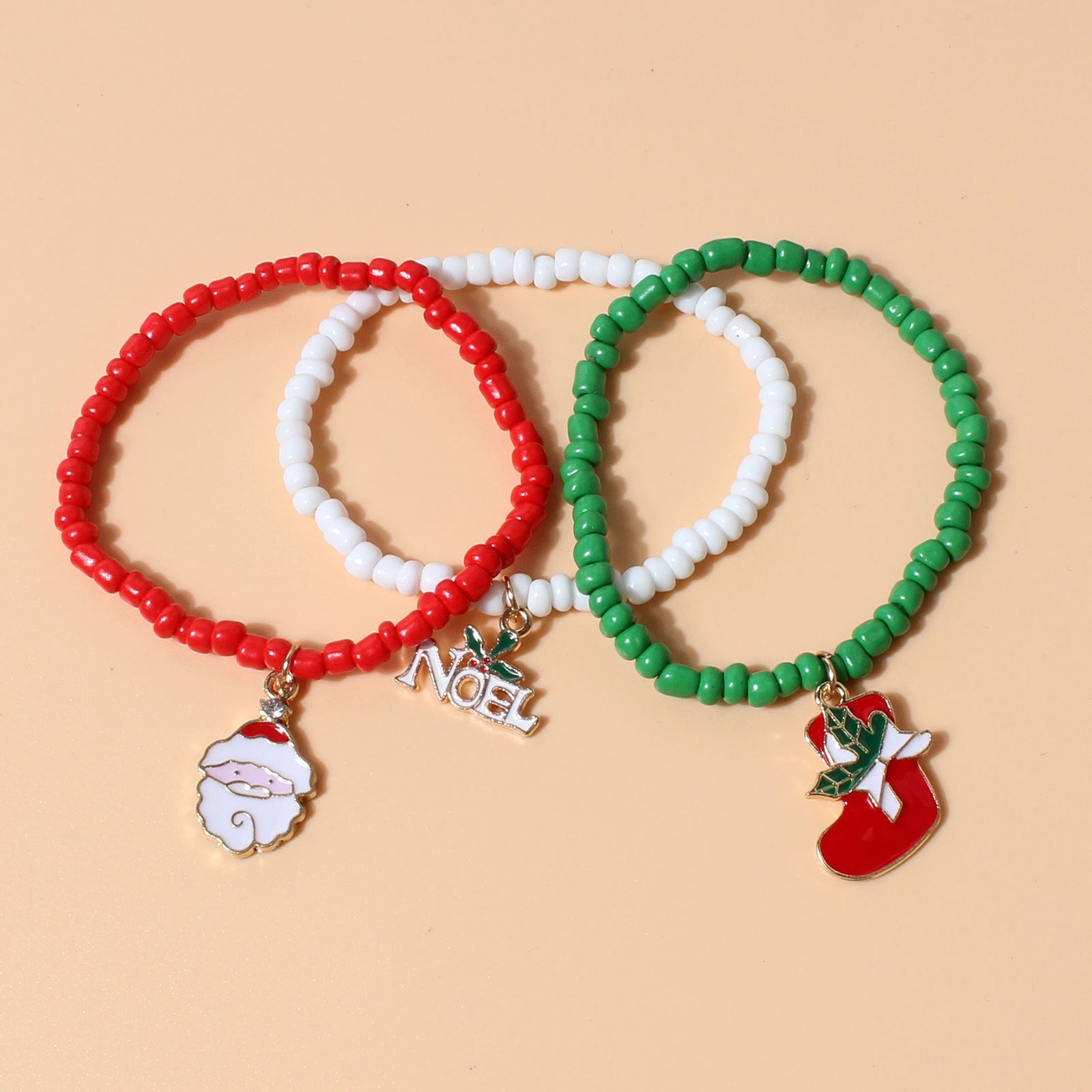 Wholesale Christmas Rice Beads Beaded Ornament Bracelet