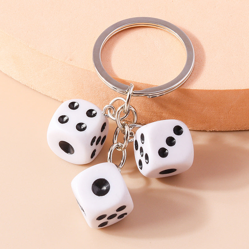 Wholesale Resin Geometry Square Dice Keychain
