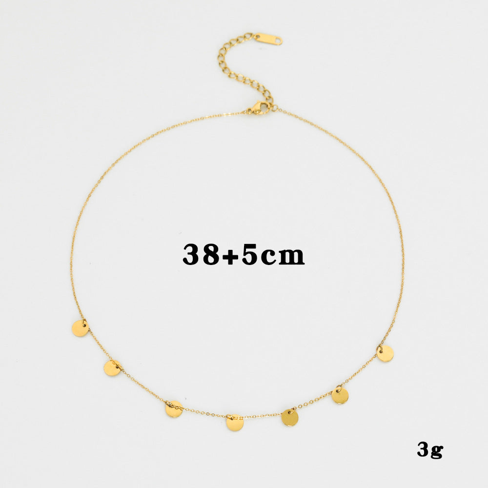 Wholesale 20PCS Titanium Steel Vintage Multi-layered Natural Stone Stainless Steel Necklace