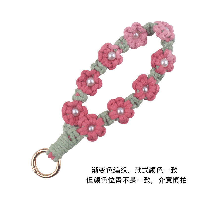 Wholesale pure hand-woven gradient daisy key chain