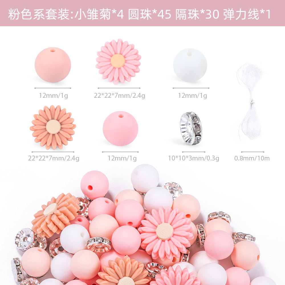 Wholesale Little  Silicone Beads suit Bag Diy Bracelet Solid Colors Silicone Beads