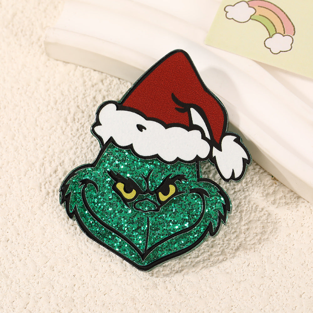 Wholesale 10pcs Colorful Christmas cartoon Acrylic Flatback