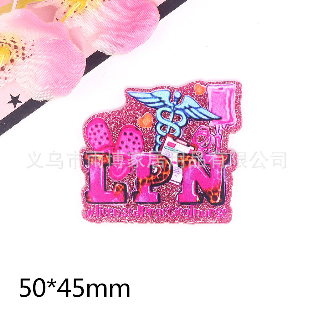Wholesale 10pcs Cartoon Anime Letters Medical DIY Patch Accessories FlatBack