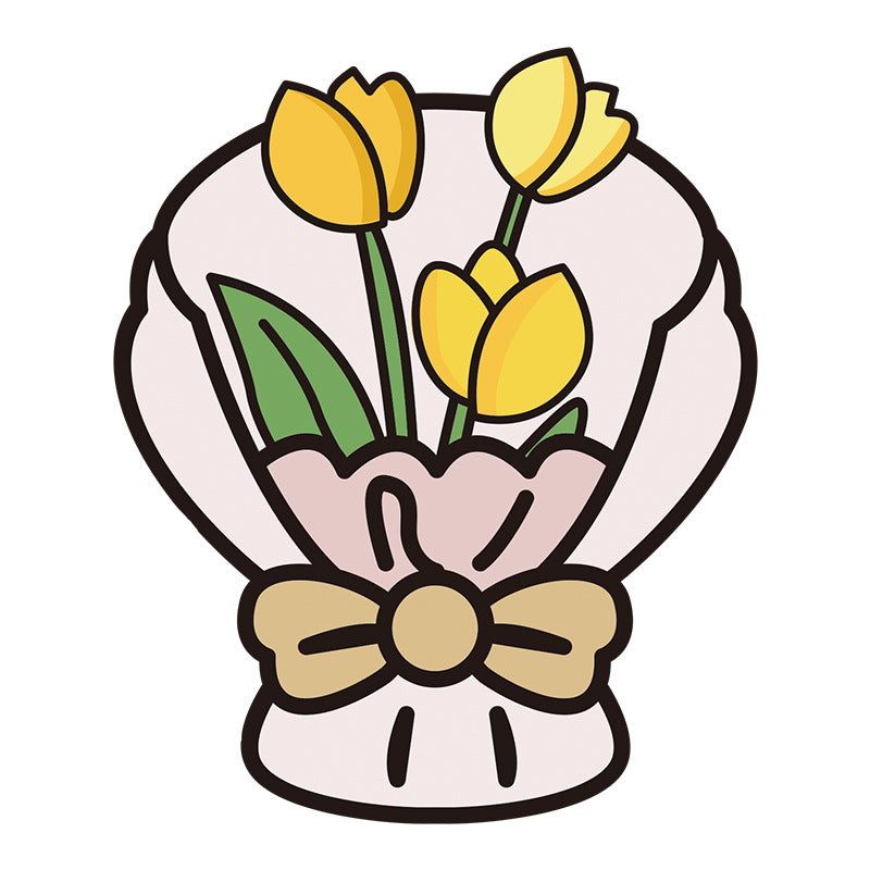 Wholesale of 10pcs/pack Paper 6 Styles of Sunflower Tulip Bouquet Mother's Day Greeting Card Hang Tags