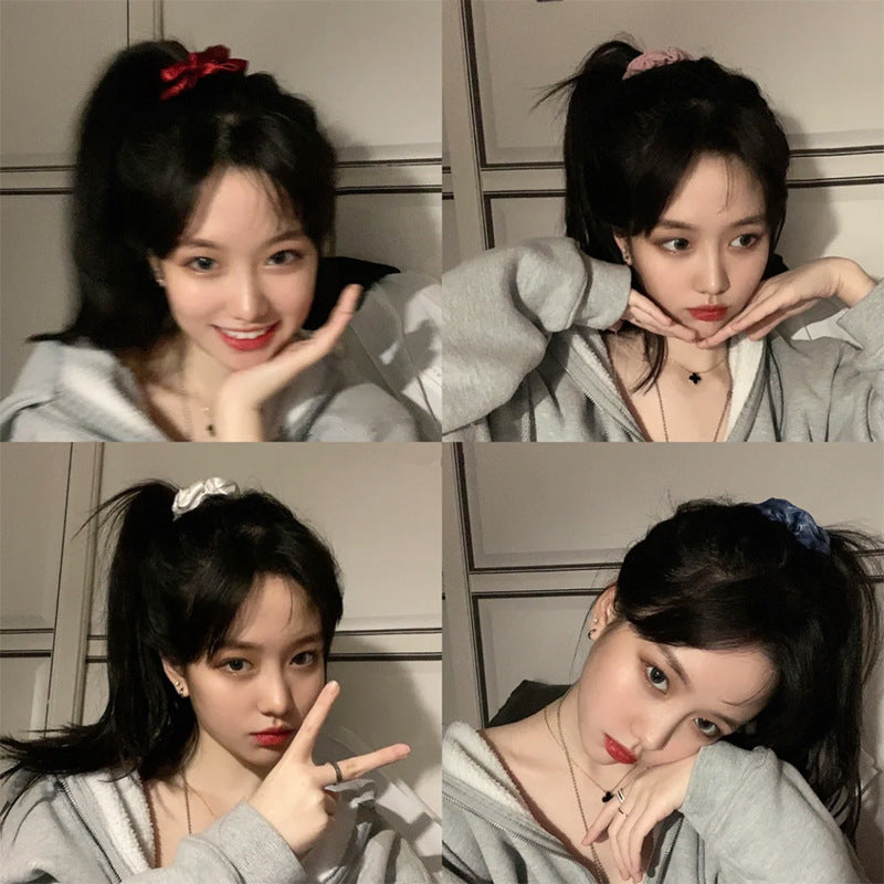 Wholesale Simple Basic Hair Rope Japanese Style Head Rope Girl's Pony Tail Rubber Band Headwear