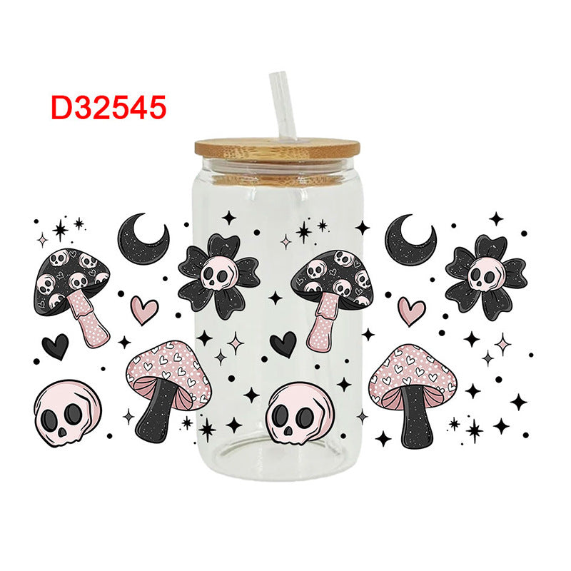Wholesale Uv Transfer Sticker Glass Cup Crystal Label Crystal Sticker 16OZ UV DTF WRAPS