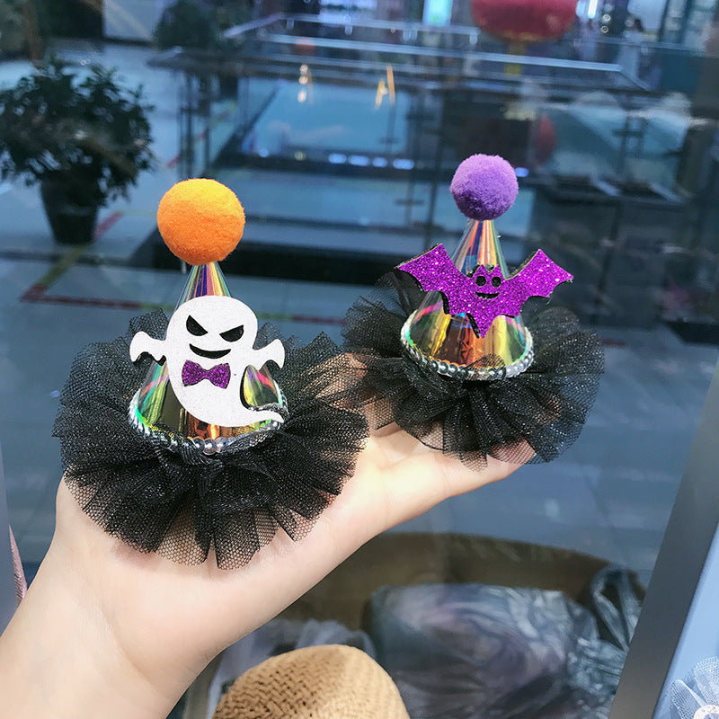 Wholesale Halloween Party Glow Duck Billed Cloth Hair Clips