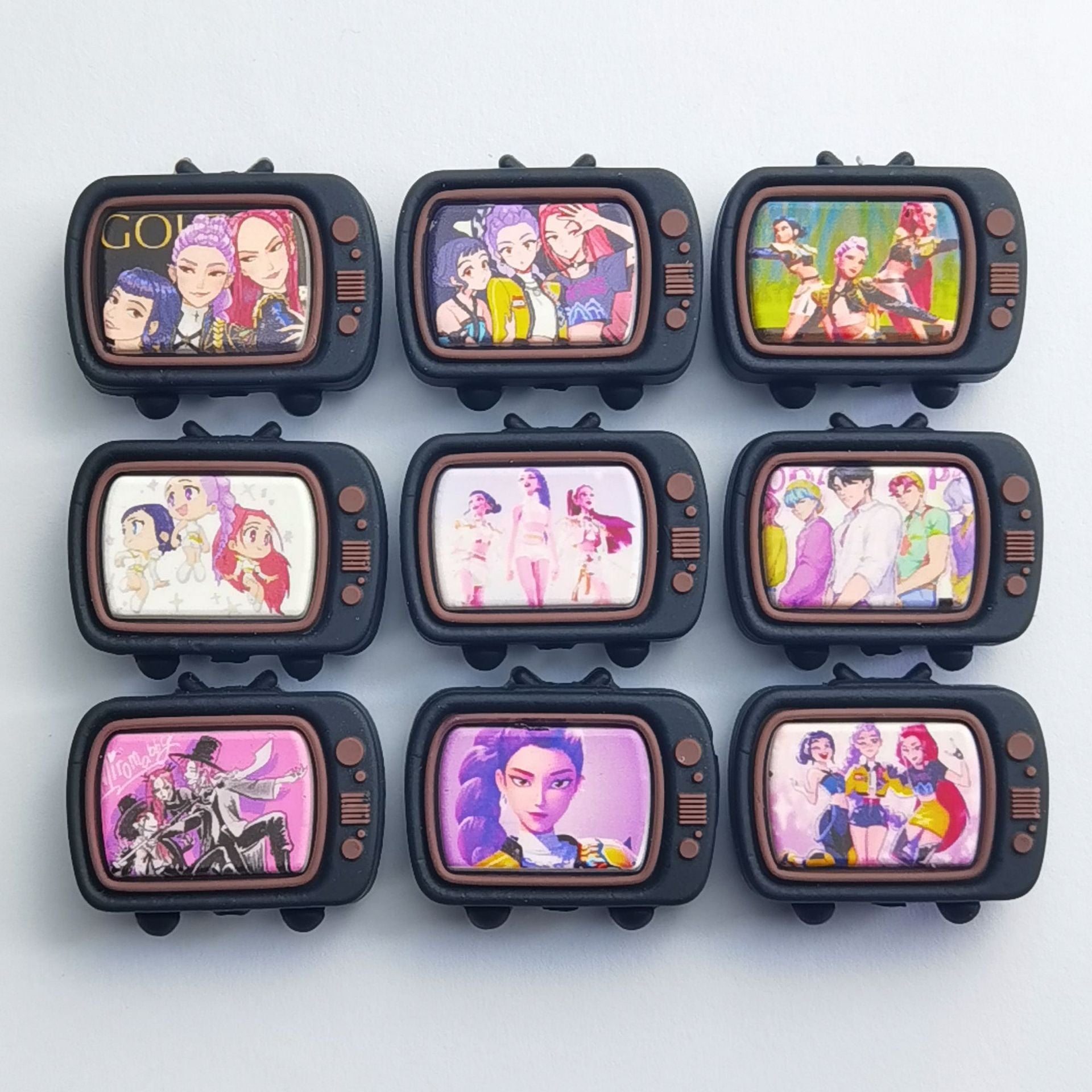 Wholesale 30pcs/pack Silicone printed 3D TV silicone jewelry loose beads