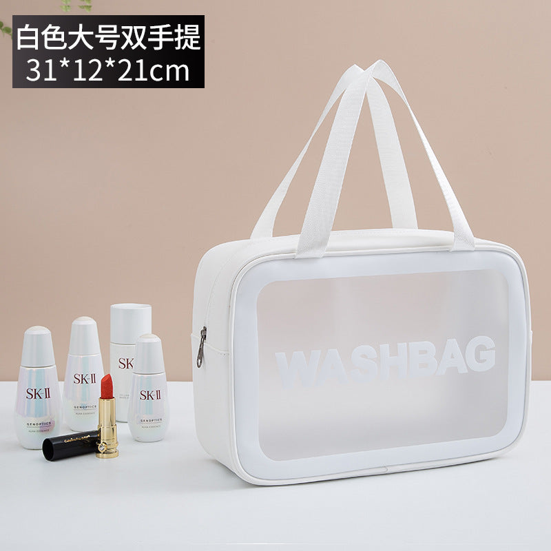 Wholesale Frosted Pu Waterproof Portable Storage Large Capacity Swimming Bag Transparent Cosmetics Pvc Wash Bag